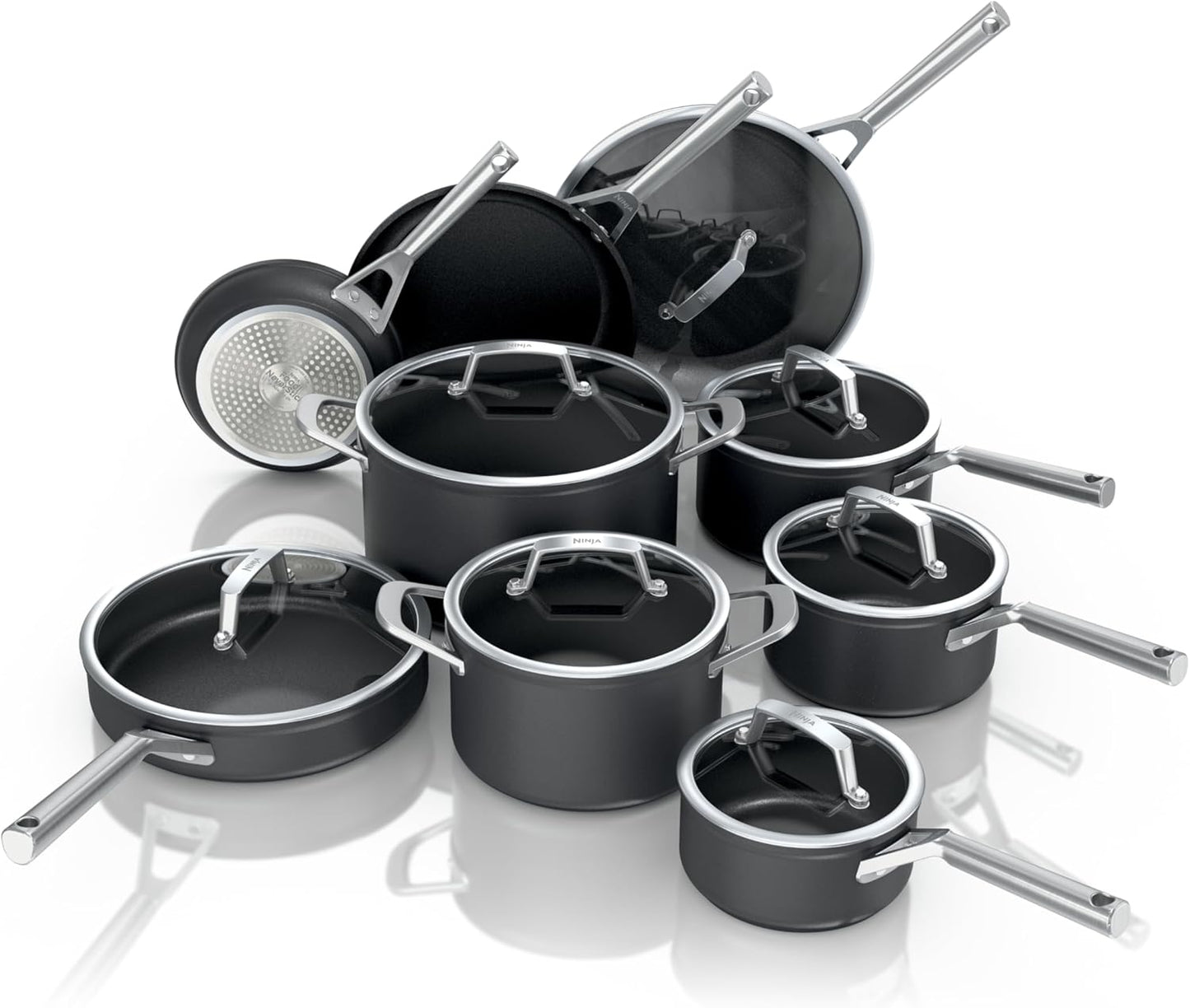 Ninja NeverStick™ 16-Piece Cookware Set | Nonstick Pots & Pans for Effortless Cooking & Easy Cleanup
